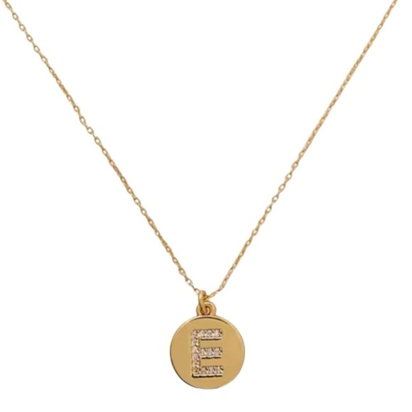KATE SPADE • North Court Crystal Initial E Pendant Necklace - Picture 1 of 4
